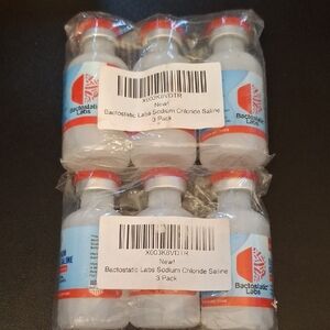 2-Bacteriostatic Labs 0.9% Sodium Chloride Saline 3 Packs. Exp. 12/2026